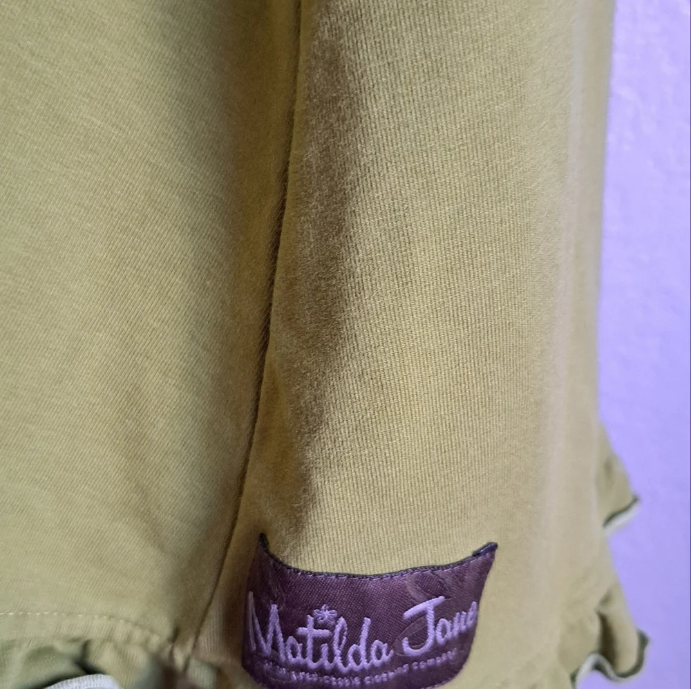 Matilda Jane Girls Green Ruffle Tie Waist Hooded Cardigan Jacket Size Large